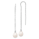Rhodium Over 14K White Gold 7-8mm White Teardrop Freshwater Cultured
Pearl Threader Earrings