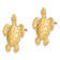 14K Yellow Gold Polished and Textured Sea Turtle Stud Earrings