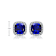 Sapphire Color CZ Halo Stud Earrings In Sterling Silver