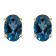 6x4mm Oval London Blue Topaz 14k Yellow Gold Stud Earrings