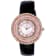 Adee Kaye Women's Facceta Black Leather Strap Watch