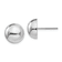 Rhodium Over 14k White Gold 10mm Half Ball Earrings