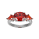 Red Cubic Zirconia Platinum Over Sterling Silver January Birthstone Ring 5.53ctw