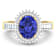 14K Yellow Gold Violet Tanzanite and White Diamond Oval Halo Ring 1.93ctw