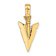 14k Yellow Gold 3D and Textured Arrowhead Charm