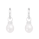 8-8.5mm White Cultured Freshwater Pearl Rhodium Over Sterling Silver Earrings