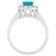 8x6mm Oval Swiss Blue Topaz And White Topaz Accents Rhodium Over
Sterling Silver Halo Ring
