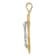 14K Yellow, White and Rose Gold Diamond-cut with Textured Mariner's
Cross Pendant
