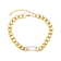 Cuban Link And Mother-Of-Pearl Station Bracelet In Gold-Tone 7mm