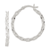 Sterling Silver Polished Textured Cable Chain 3x30mm Hoop Earrings