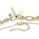 Turquoise Simulant And Freshwater Pearl Charm Necklace In Gold-Tone 18 Inch