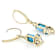 Turquoise And Multi-Blue Gemstone Dangle Earrings In Solid 10K Yellow Gold