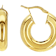 18k Yellow Gold Over Bronze Tube Hoop Earrings