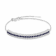 Sapphire and White Topaz Sterling Silver 3-Row Bolo Bracelet