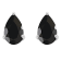 8x5mm Pear Shape Black Onyx Rhodium Over Sterling Silver Stud Earrings