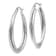Rhodium Over 14k White Gold Diamond-Cut and Polished 1 1/2" Oval
Hoop Earrings