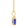 7x5mm Emerald Cut Tanzanite with Diamond Accent 14k Yellow Gold Pendant
With Chain