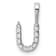 Rhodium Over 14K White Gold Lab Grown Diamond Letter U Initial Pendant