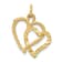 14k Yellow Gold Polished and Textured Double Heart Pendant