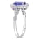 1.87ctw Tanzanite, White Topaz And Diamond Accent 14k White Gold Halo Ring