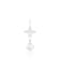 White Cultured Freshwater Pearl and Diamond 14K White Gold Pendant 6-6.5mm