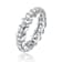 Modern CZ Band Ring In White Rhodium Over Brass