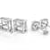 Asscher-Cut CZ Earring Set In Sterling Silver