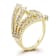 Rachel Zoe CZ Graduated Bypass Fan Ring in 14K Gold Over Sterling Silver