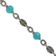 Sterling Silver with 14K Gold Over Sterling Silver Accent Oxidized
Reconstructed Turquoise Bracelet