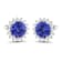 1.44ctw 14K White Gold Tanzanite and White Diamond Halo Earrings
