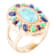 Barse Jewelry Multi-Gemstone Gold Tone Concho Statement Ring
