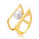 Pear Shape Freshwater Pearl Stacked Double Band Ring In 14K Gold Over
Sterling Silver