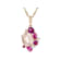 Rose Quartz, Rhodolite, Lab Pink Sapphire And White Zircon Pendant
Necklace In 18K Rose Gold Over Sterling Silver 3.35ctw