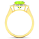 Green Peridot and White Diamond 14K Yellow Gold Halo Ring 2.11 ctw