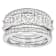 CZ Princess Cut and Eternity Band Ring Set in Rhodium Over Sterling Silver