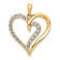 14K Two-tone Gold  Diamonds Heart Pendant