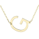 Sideways Initial G Necklace In Solid 14K Yellow Gold 18 Inch