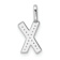 14K White Gold Diamond Letter X Initial Pendant