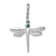 Rhodium Over 14k White Gold Blue and White Diamond Dragonfly Pendant