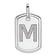Rhodium Over 14k White Gold Diamond Gold Initial M Dog Tag Charm