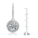 CZ Halo Drop Earrings In Sterling Silver