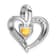 Rhodium Over 14k White Gold Citrine and Diamond Heart Pendant
