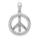 Rhodium Over 14k White Gold Diamond Peace Sign Pendant