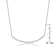 Curved CZ Bar Necklace In Sterling Silver