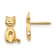 14K Yellow Gold Cat Earrings