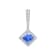 14K White Gold Princess Cut Tanzanite and Diamond Pendant 1.20ctw
