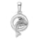 Rhodium Over Sterling Silver Blue Inlay Lab Created Opal Dolphin Pendant
