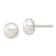 Sterling Silver White Freshwater Cultured Pearl 9-10mm Button Earrings