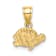 10K Yellow Gold Textured Flat Mini Turtle Charm