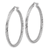 Rhodium Over 14k White Gold Diamond-cut 1 15/16" Round Hoop Earrings